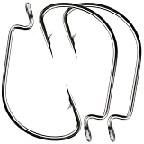 Luengo 50pcs Fishing Hooks for Bass Fishing Offset Worm Hooks High Carbon Steel Circle Fishing Hooks