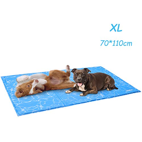 UNHO Alfombrilla de Refrigeración para Mascotas Manta Refrescante para Perros y Gatos Alfombra de Enfriamiento para Verano (70x110cm)