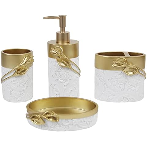 Hymmah Golden Bathroom Accessories Set Cover