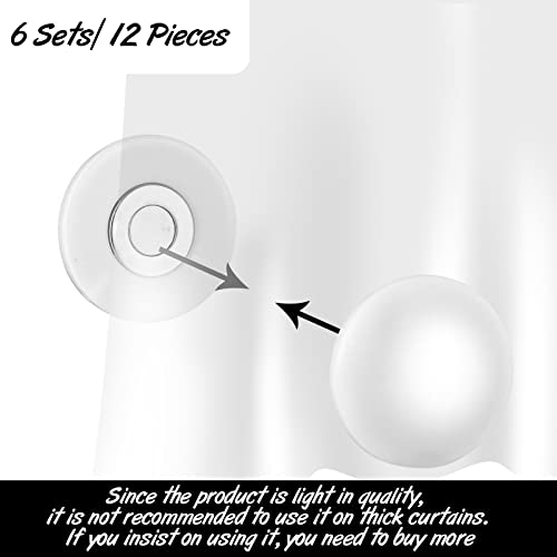 Magnetic Curtain Weights, Plastic Covered Heavy Duty No Sew Shower Curtain Magnets, Avoid Blowing Around, Work For Drapery, Tablecloth, Flag, Outdoor Curtain Liner (White, 6 Sets) #TOP1
