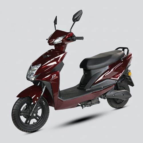 Image of AMO Electric Scooter Single Light Lead Acid Low Speed - Range - 60-70 Km Non RTO in Red with Portable Charger (Red)