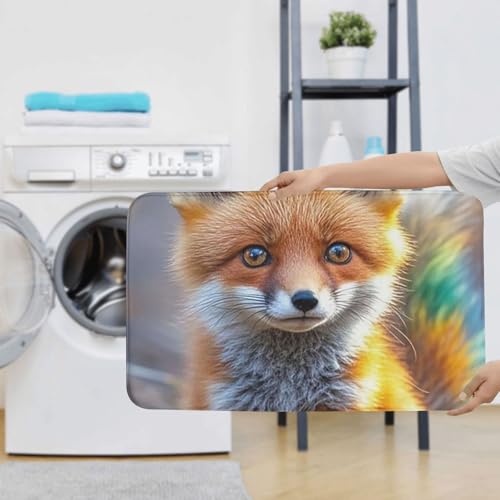 Tapis de salle de bain antidérapants Cute Fox en microfibres lavables - 8