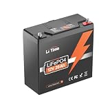LiTime Batterie au Lithium 12V 20Ah pour Bateaux, Batterie LiFePO4 12V avec Protection BMS, Max. 15000 Cycles, Énergie 256Wh, Idéale pour Pêche, Camping, Systèmes Solaires, Moteur de Trolling