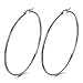 Pair Stainless Steel Large Plain Circle Huggie Hinged Hoop Earrings for Women Girls Silver Color