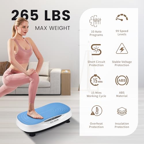 EILISON Máquina de Exercícios Glory Vibration Plate-Equipamento de Plataforma de Fitness Vibratória