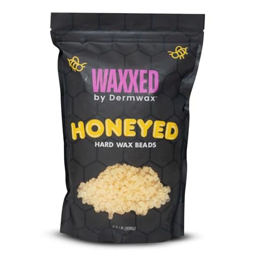 WAXXED Honeyed Hard Wax Beads 2.2 lb, Low-Temp Hair Removal Wax, Fast Melt