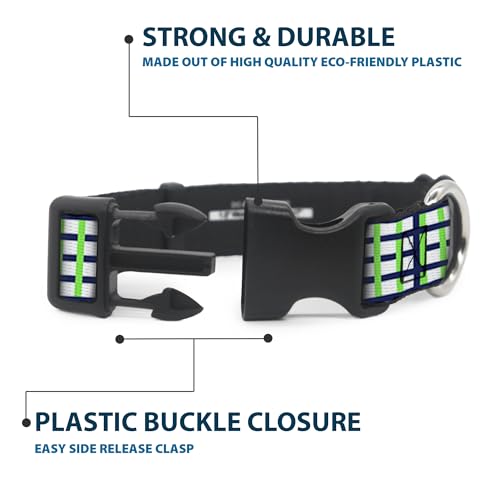 Collar de clip de plástico para perro Buckle-Down azul y verde 5