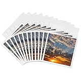 Greeting Cards - USA, Oregon, Portland. Airplane Landing at Sunset. - 12 Pack - Weather