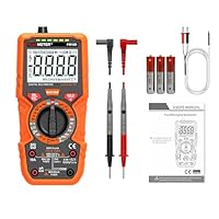 Digital Multimeter mit 6000 Zählungen,True RMS Voltmeter Ohmmeter Amperemeter,Misst Spannung Strom Widerstand Diode Durchgang Temperatur Frequenz NCV Mit LCD-Anzeige und Taschenlampe