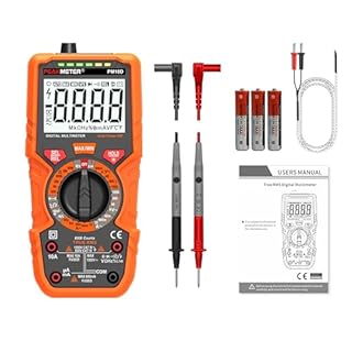Multimetro digitale con 6000 conteggi, Amperemetro Ohmmetro Voltmetro TRMS, Misura la resistenza alla corrente di tensione Diodo Continuità Temperatura Frequenza NCV con display LCD e torcia elettrica