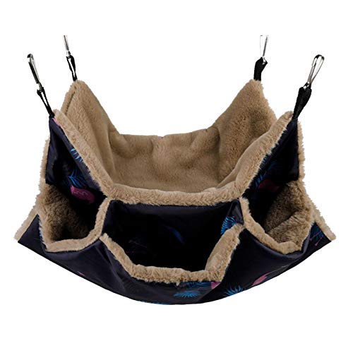 Yajimsa Hamster Hängematte Schaukel Für Kleintiere, Weiche Und Warme Haustiere Käfig Hängematte 3 Schichten Hängebett Für Süße Hamster, Frettchen, Papageien, Meerschweinchen, Käfigzubehör -34 X 40 cm