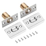 2 Pack Adjustable Door Ball Catch – Silver Closet Door Latch with Solid Brass Body & Stainless Steel Strike Plate