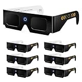 GEVECORI Lunettes Eclipse Solaire [Lot de 6] - Certifiées CE et ISO 12312-2 pour Vision Sû...