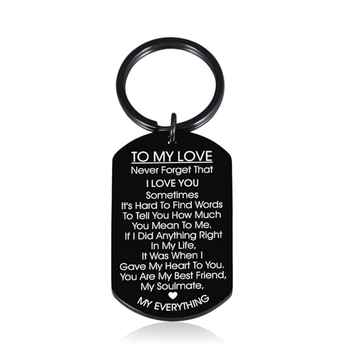 Octamber to My Love Keychain Gift for Husband Wife Anniversary Valentines Birthday Boyfriend Girlfriend Jewelry for Him Her Women Men Black