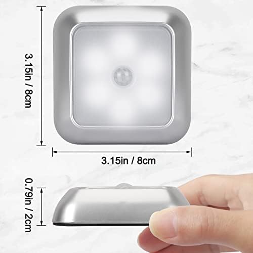 WWW Magnetic Smart Sensor Light, Stick-on Motion Sensor LED Night Light, Battery-Powered Removable Indoor Lighting, Energy Saving Night Light with Light Sensor for Bedroom Stairs Closet Hallway,White