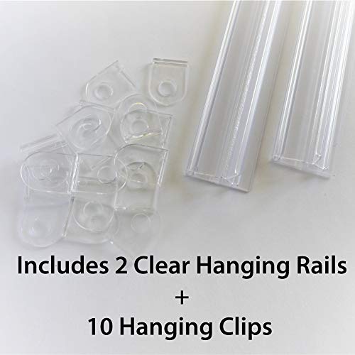 Gokelvin 72 Inch Hanging Rails For Maps, Signs, And Tapestry (Clear) #TOP1
