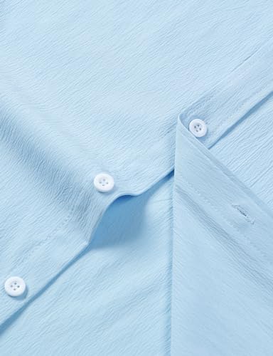 Image of JEMITOP Mens Stretch Wrinkle Free Texture Shirts