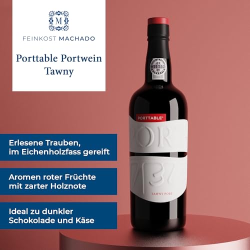 Feinkost Machado Porttable Portwein 2er Set – Weißer & Tawny (rot) Port | Portugiesischer Port Wein zum Genießen & Verschenken | Portwein Geschenkset für besondere Anlässe