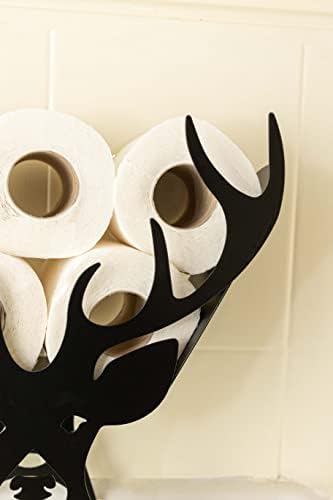 HomeZone Novelty Deer Head Toilet Roll Holder Free Standing Stag Animal Bathroom Accessories Decorative Home Decor Indoor Storage Loo Roll Holder