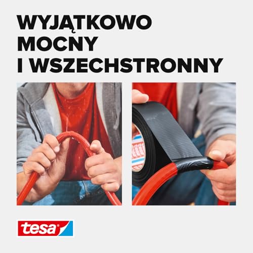 tesa extra Power uniwersalna taśma dwustronna - bardzo mocna taśma samoprzylepna - uniwersalna taśma dwustronna do napraw, mocowania, uszczelniania i nie tylko - czarny - 3 rolka - 25 m x 50 mm