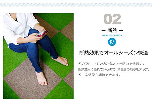 ケイ・ララ タイルカーペット 50x50 防音 [A01] 1枚から購入可能 カーペット 床 じゅうたん タイルマット 宅H [3]