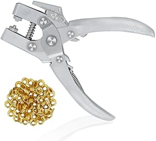 Eyelet Punch Kit 5mm with Grommet Metal Hole Pliers Tool Christmas for Belt/Leather/Bag