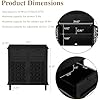 Hollow Carved Accent Cabinet with Two Doors,Buffet cabinets with Storage, Two Drawer Divider Solid Wood Sideboard,Boho Console Cabinets for Living Room, Entryway, Hallway, Kitchen (1 Black)
