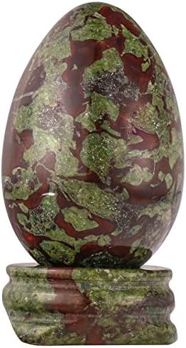 Nupuyai Crystal Egg with Stand for Home Decoration,Carved Polished Stone for Reiki Chakra Healing Tiger's Eye