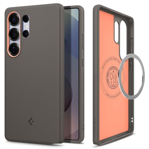 Spigen Nano Pop MagFit | Samsung Galaxy S25 Ultra Case [MagSafe] [Air Cushion Protection] Galaxy S25 Ultra Back Cover | TPU+PC - Papaya Gray