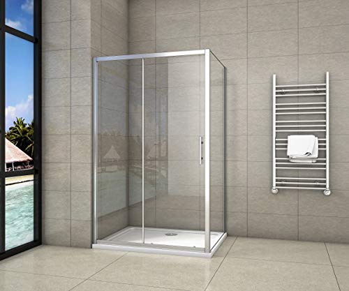 Cabine de douche 140x80x190cm porte de douche + paroi latérale