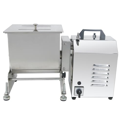 Image of Hakka 30lb /15L Electric Meat Mixer, Stainless Steel 20L Capacity Tilt Tank Commercial Meat Mixer with Motor for Sausage Restaurant Food Processing Equipment