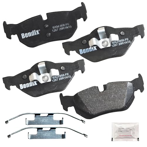 Image of Bendix Priority1 CFM1267 Semi-Metallic Rear Brake Pads for Select Models BMW 120i, 125i, 128i, 130i, 323i, 325i, 325xi, 328i, 328i xDrive, 328xi, X1