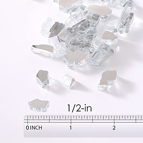 Empava 10 Lbs. 1/2-In Reflective Tempered Glass For Gas Fire Pit, Crystal Ice #TOP2