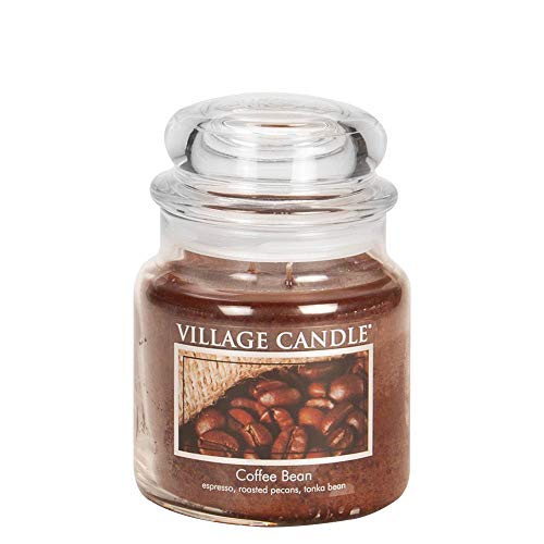 Village Candle Coffee Bean 16 oz Glass Jar Scented Candle, Medium