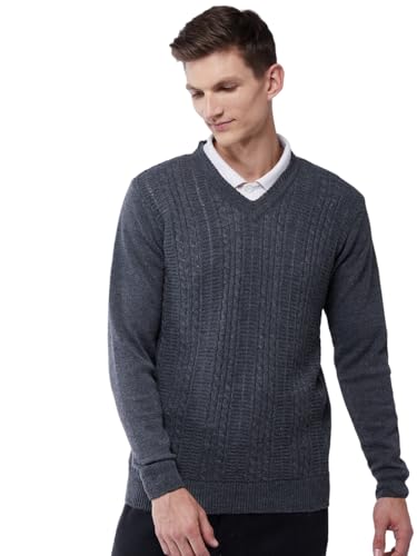 Image of Pivl Men's V Neck Winter Solid Sweater - Warmth and Style for The Season