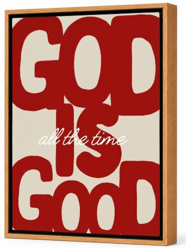 Framed God Is Good All The Time Canvas Wall Art, Christian Quote 12x16 Inch
