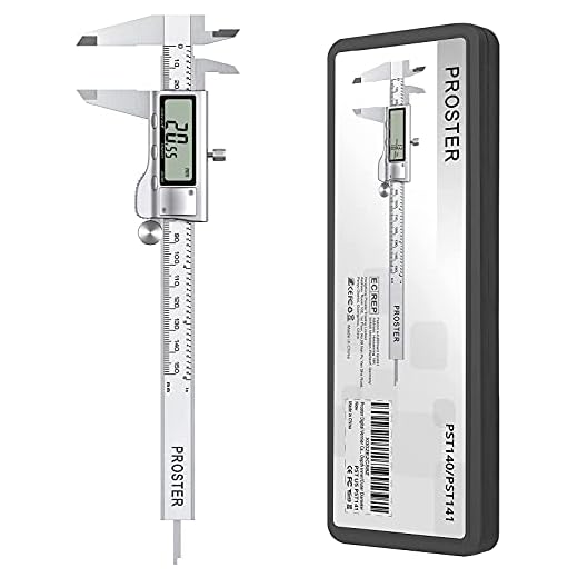 Proster 6 tum/150 mm digital bromsok tum/metrisk/fraktioner rostfritt stål kropp/silver extra stor LCD-skärm automatisk avstängning utvalt mätverktyg