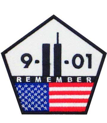 PatchStop9-11 Remember U.S. Flag Pentagon Patch, Patriotic Patches