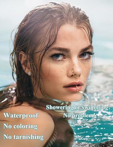 Adramata 8 Stücke 6-12mm Edelstahl 16g 18g Knorpel Creolen für Männer Frauen Nasenring Helix Septum Couch Daith Lip Tragus Piercing Schmuck Set