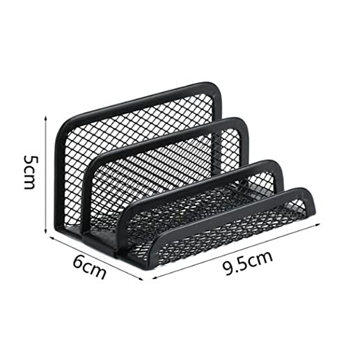 Hoshen Three Layer Metal Mesh Business Card Holder, Desk Business Card Display (Black, 2 Pack) - Image 2