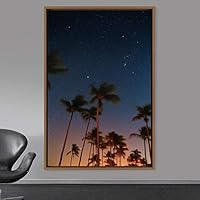 Framed Canvas Wall Art Night View Landscape Canvas Prints Home Artwork Decoration for Living Room,Bedroom - 16x24 inches