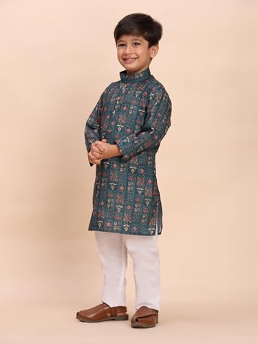 Image of Pro-Ethic Style Developer Boys Heavy Cotton Printed Kurta and Pajama Set for Kid's Ethnic Wear (S-280)