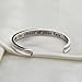 Zuo Bao Handstamped Inspirational Message Hair Tie Bracelet Stainless Steel Grooved Cuff Bangle for Women (Fate-S)