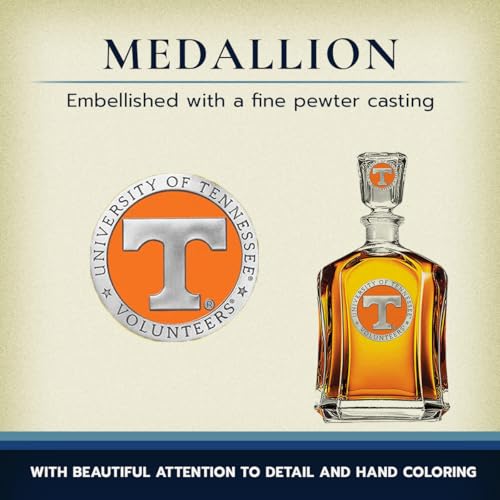 Image of Heritage Pewter University of Tennessee Capitol Decanter | 24 OZ Whiskey Decanter for Liquor with Airtight Stopper | Expertly Crafted Pewter Glass Clear