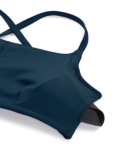 Image of CRZ YOGA D-DD Scoop Neck Bikini Tops | Removable Pads, Adjustable Spaghetti Straps, Swim, Bathing Suit Bra for Women