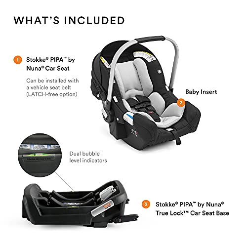 Stokke Pipa By Nuna Car Seat, Black - Ergonomic Design - Effortless Installation - Adjustable Safety Harness & Side Impact Protection - For Babies Up To 32 Lbs./32 In. - Base Included #TOP2