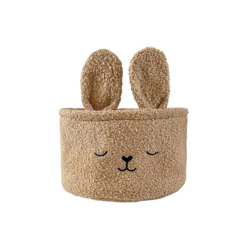 Cestas de almacenamiento - Colgantes decorativos de 9,84 pulgadas para estanterías, contenedor lindo con diseño de ahorro de espacio, organizador de conejo para sala de estar, baño,