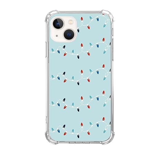 SVNICFYA Coque de téléphone avec lumières de Noël pour iPhone 14 Plus, housse colorée avec lumières d'arbre de Noël pour adolescents, femmes, hommes, coque antichoc en TPU souple pour iPhone 14 Plus