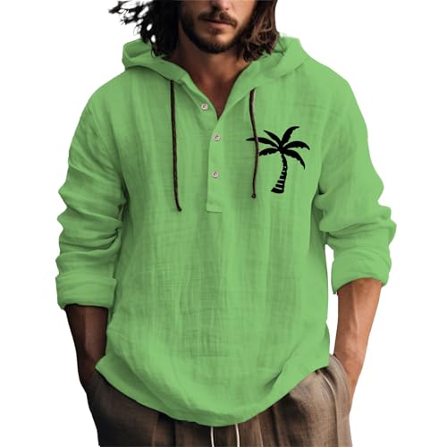 Uwdiohq - Uwdiohq Chemise À Capuche Nouée Imprimé 3D pour Homme, Décontractée Et Ample Polos Hommes avec Poches (Green, XL) Homme Ete Leger Coton Legere Été Pantalon Lin Blanche Fille Fleur Infroissable