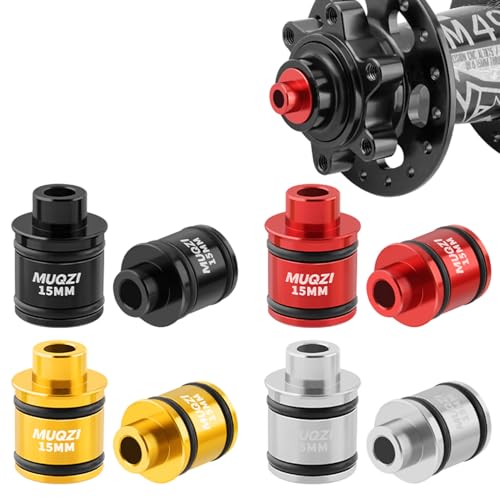 Yundxi 1 Pair Mountain Bike hub Quick Release Adapter, Bike Hub Converter End Cap 12/15mm to 9mm Thru Axle Quick Release for Mountain Road Bicycle Cycling Wheel (Black,15 to 9mm)